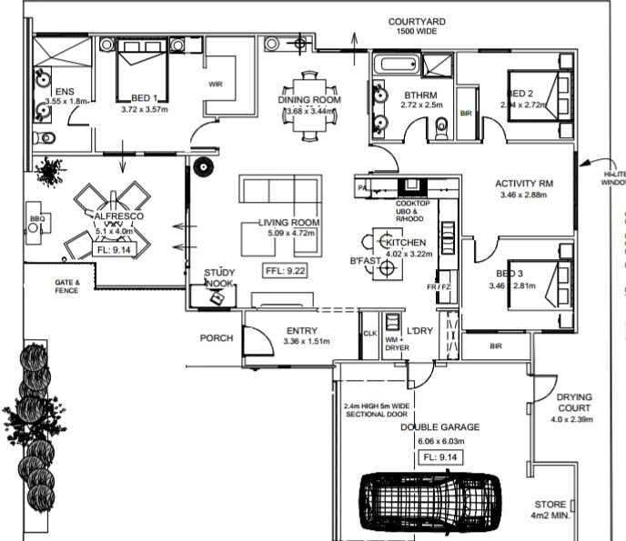 Timber frame home floor plan