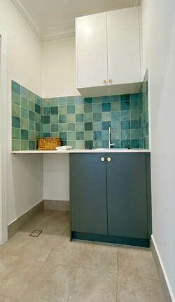 Laundry renovation- green tiles west perth istinct building company 